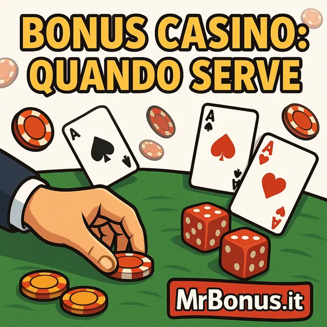 Carte, dadi e fiches su un tavolo verde: copertina della guida su quando accettare un bonus